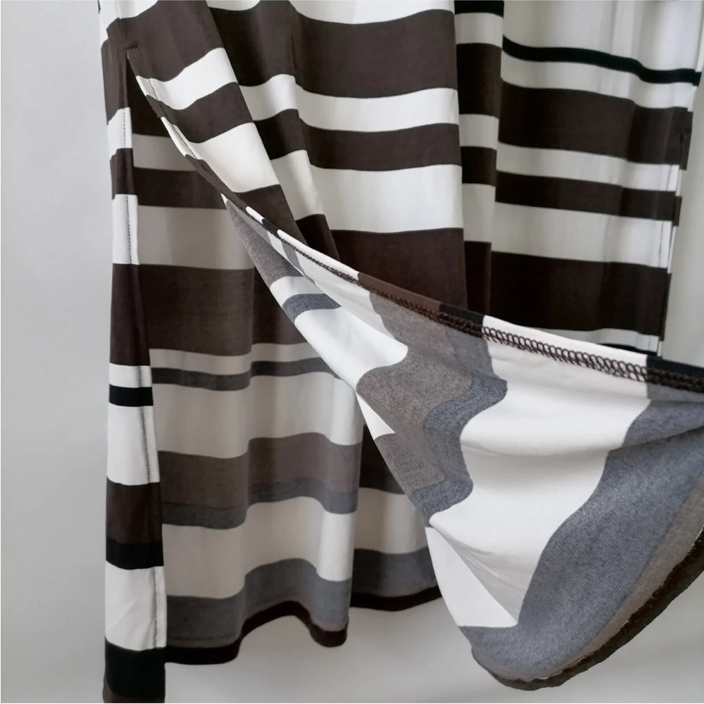 Chico's Classic Striped Black Brown and White Pattern Maxi Dress - Picture 6 of 11